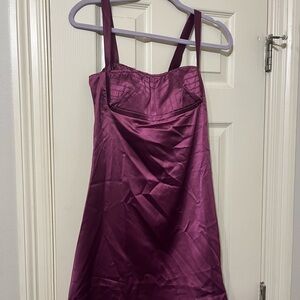 Purple Satin Mini Dress